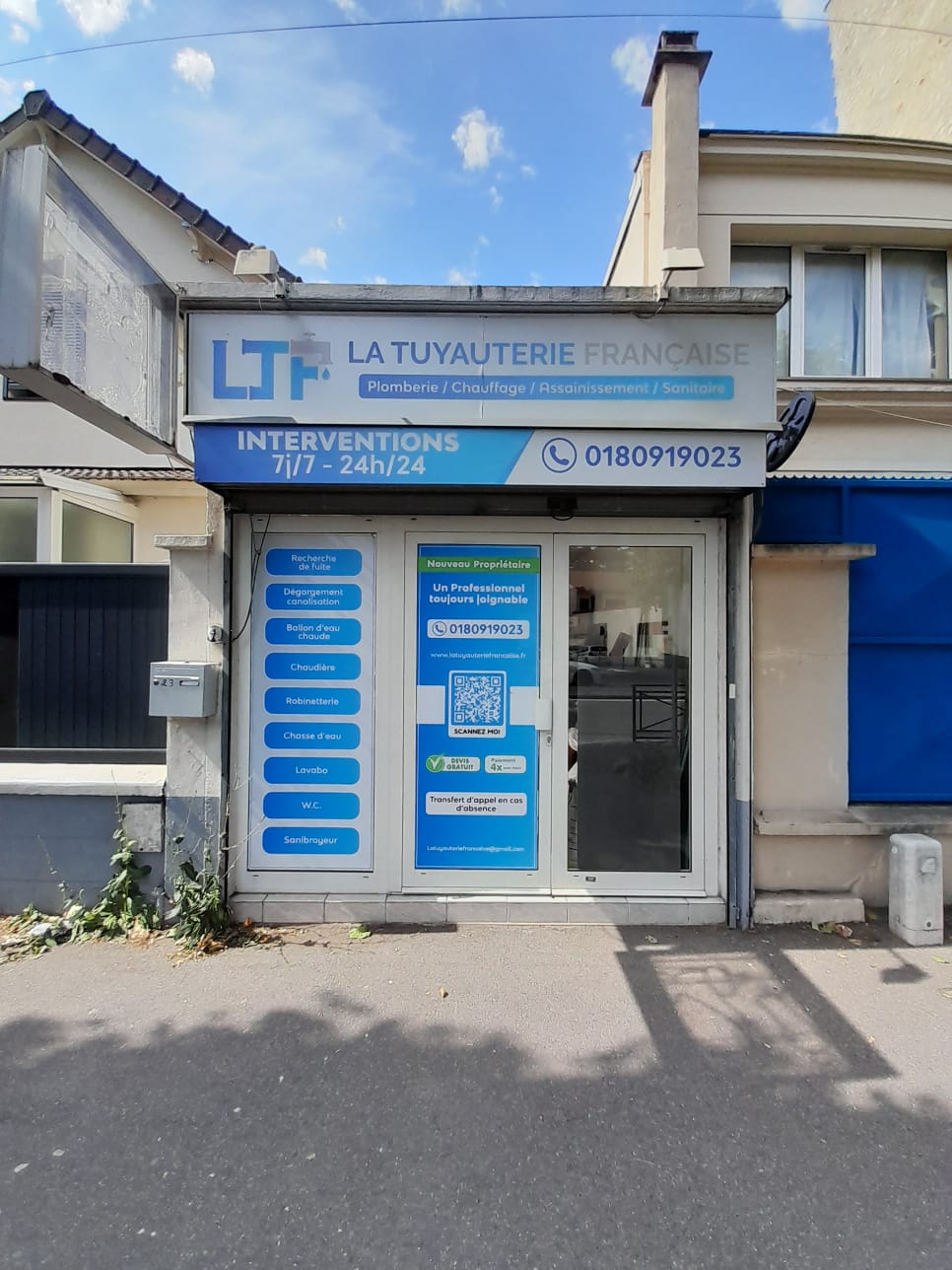Vitrine de la boutique La Tuyauterie Française à Champigny-sur-Marne — plombier IDF